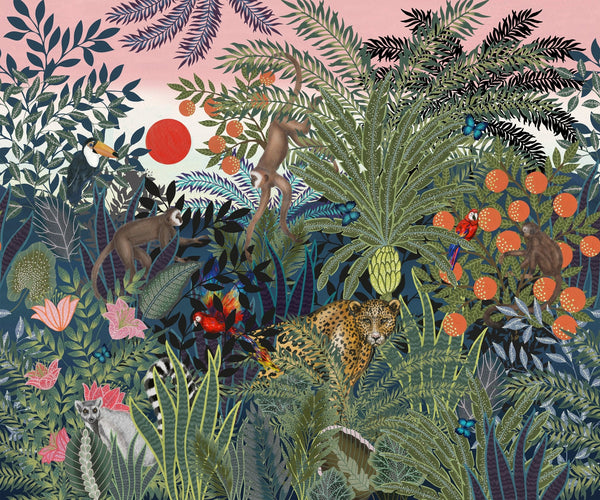 Papel Tapiz Jungle Wall Animals - Tienda Interni